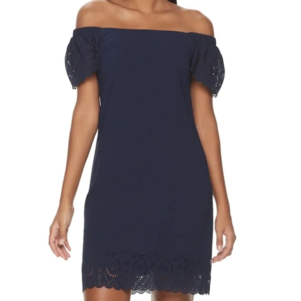 Women's ELLE Scalloped Off-Shoulder Dress Size S